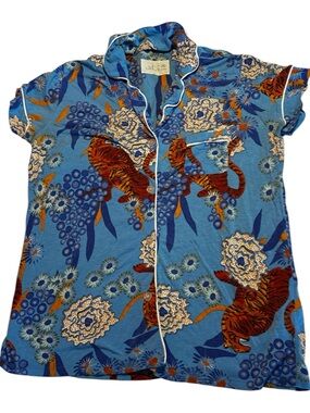 The Cat's Pajamas Set Women’s Medium Pima Cotton Tiger Top & Pants